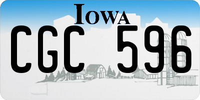 IA license plate CGC596