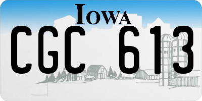 IA license plate CGC613