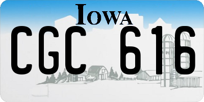 IA license plate CGC616