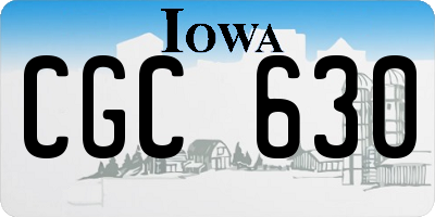 IA license plate CGC630
