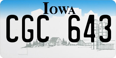 IA license plate CGC643