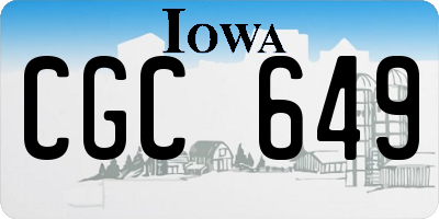 IA license plate CGC649