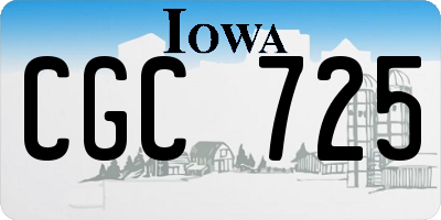 IA license plate CGC725