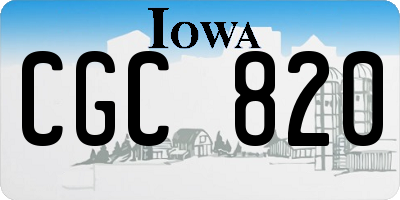IA license plate CGC820