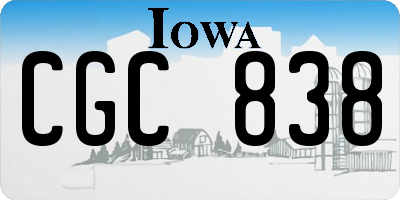 IA license plate CGC838