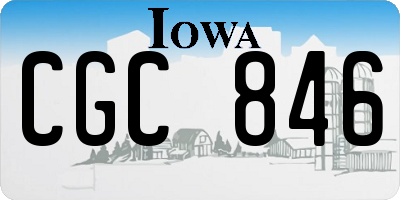 IA license plate CGC846