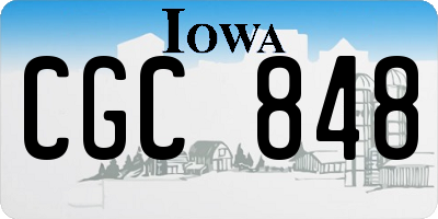 IA license plate CGC848