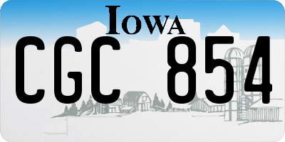 IA license plate CGC854
