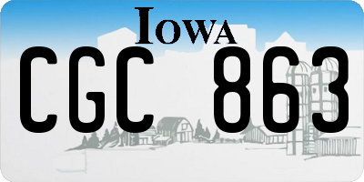 IA license plate CGC863