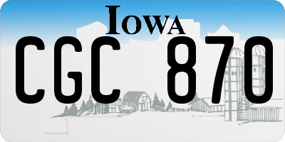 IA license plate CGC870