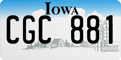 IA license plate CGC881