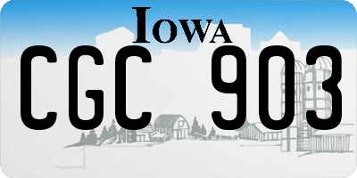 IA license plate CGC903