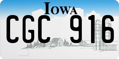 IA license plate CGC916