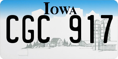 IA license plate CGC917