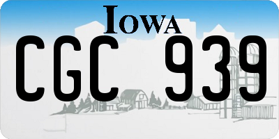 IA license plate CGC939