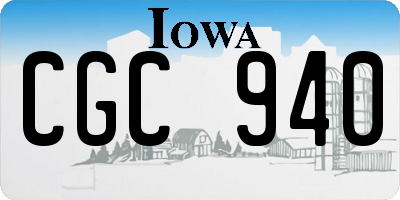 IA license plate CGC940