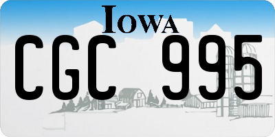 IA license plate CGC995