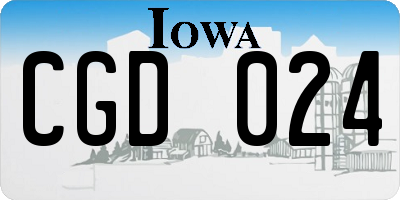 IA license plate CGD024