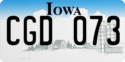 IA license plate CGD073