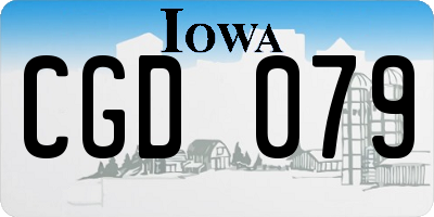 IA license plate CGD079