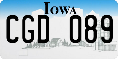 IA license plate CGD089
