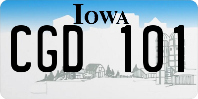 IA license plate CGD101
