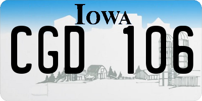 IA license plate CGD106
