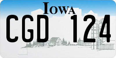 IA license plate CGD124