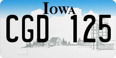 IA license plate CGD125