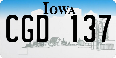IA license plate CGD137