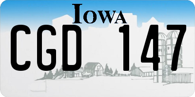 IA license plate CGD147