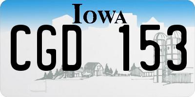 IA license plate CGD153