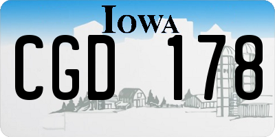 IA license plate CGD178