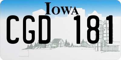 IA license plate CGD181