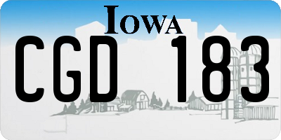 IA license plate CGD183