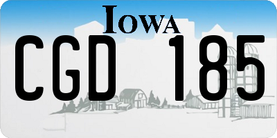 IA license plate CGD185