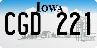 IA license plate CGD221