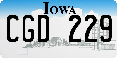 IA license plate CGD229