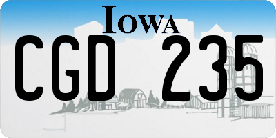 IA license plate CGD235