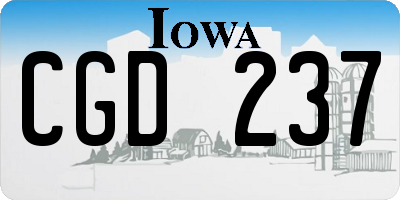 IA license plate CGD237