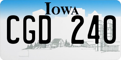 IA license plate CGD240
