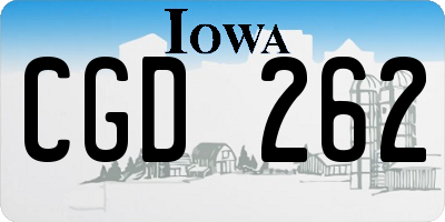 IA license plate CGD262