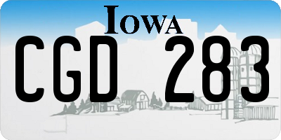 IA license plate CGD283