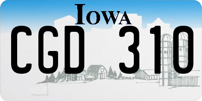 IA license plate CGD310