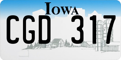 IA license plate CGD317