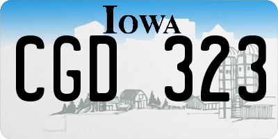 IA license plate CGD323