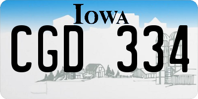 IA license plate CGD334