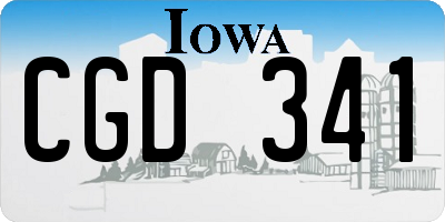 IA license plate CGD341