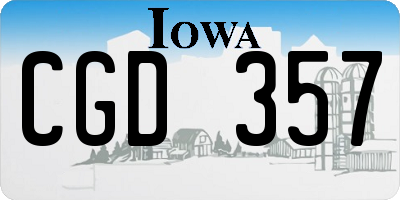 IA license plate CGD357