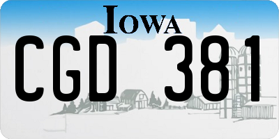 IA license plate CGD381